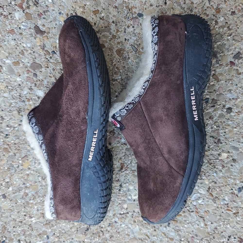 Merrell Encore Chill Slide Lined Clog Brown Kids Youth 4